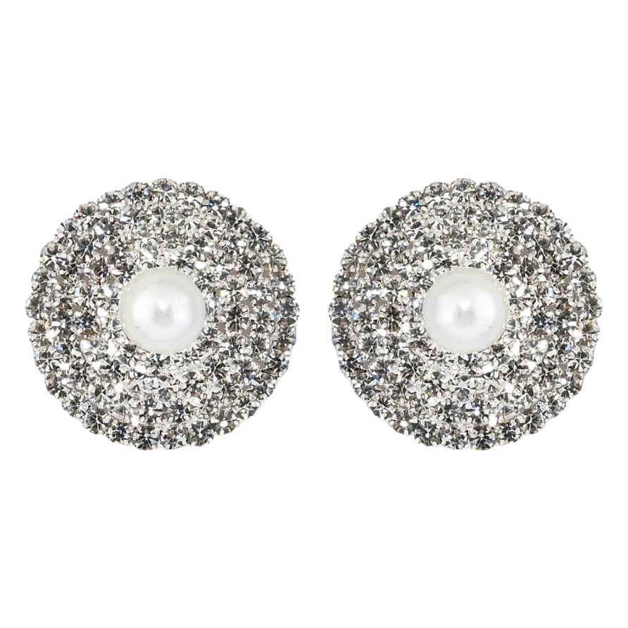 Серьги пусеты Круги с бусиной ø 22мм фото №1 Серьги пусеты Круги с бусиной ø 22мм фото №1