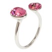 Кольцо Xuping цвет Родий с кр-ми Swarovski Два кристалла Rose фото №2