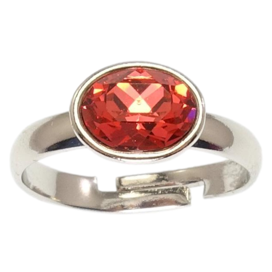 Каблучка Xuping колір Родій з кр-ми Swarovski Кристал Light Siam фото №1