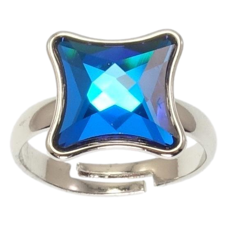 Каблучка Xuping колір Родій з кр-ми Swarovski Кристал Metallic Blue фото №13 Каблучка Xuping колір Родій з кр-ми Swarovski Кристал Metallic Blue фото №13