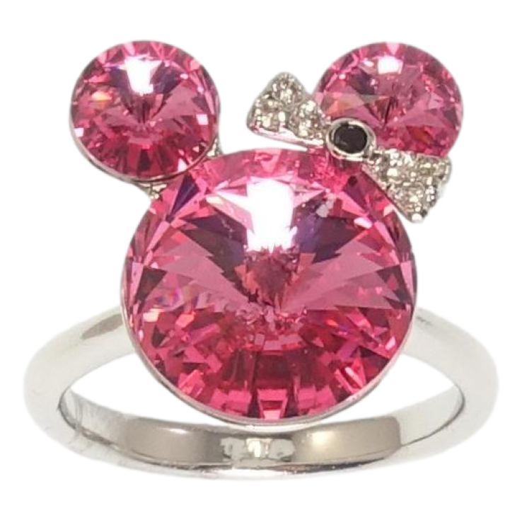 Каблучка Xuping колір Родій із кр-ми Swarovski Міккі з кристалів Rose фото №10