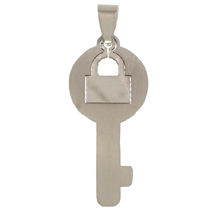 Кулон Нержавіюча сталь Ключ зі вставкою замок фото №1 Кулон Нержавіюча сталь Ключ зі вставкою замок фото №1