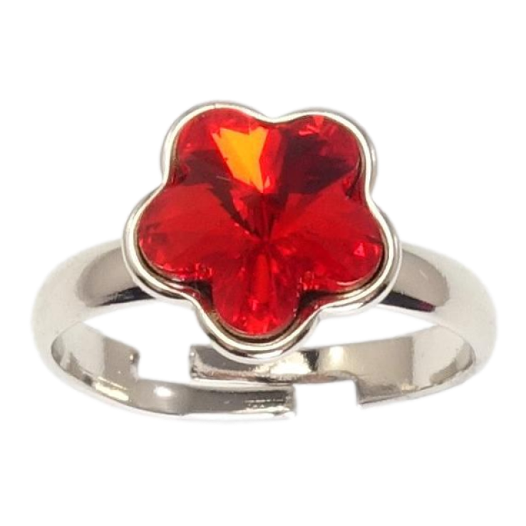 Каблучка Xuping колір Родій з кр-ми Swarovski Кристальна квіточка Light Siam фото №18