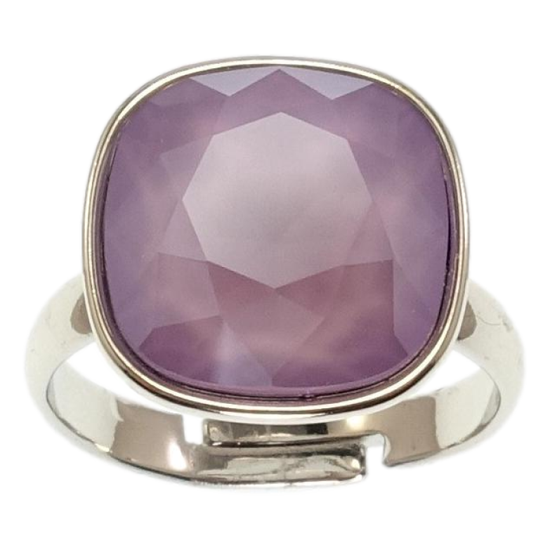 Каблучка Xuping колір Родій з кр-ми Swarovski Кристал Lilac 14х14мм фото №18