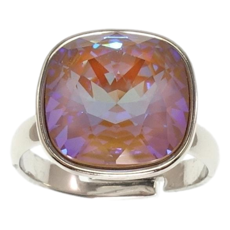 Кольцо Xuping цвет Родий с кр-ми Swarovski Кристалл Cappuccino Delite 14х14мм фото №1