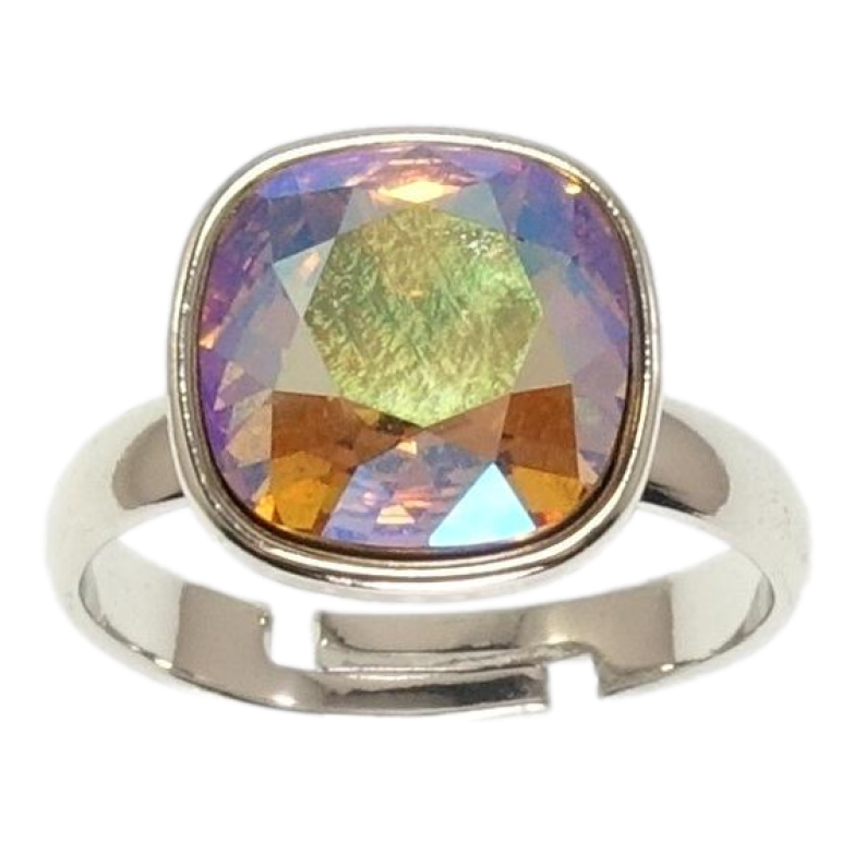 Кольцо Xuping цвет Родий с кр-ми Swarovski Кристалл Topaz Shimmer 12х12мм фото №11