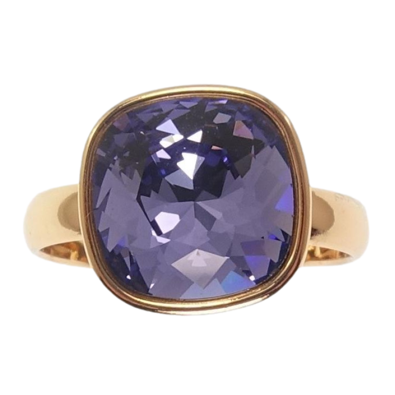 Каблучка Xuping колір 18K з кр-ми Swarovski Кристал Tanzanite 12х12мм фото №1 Каблучка Xuping колір 18K з кр-ми Swarovski Кристал Tanzanite 12х12мм фото №1