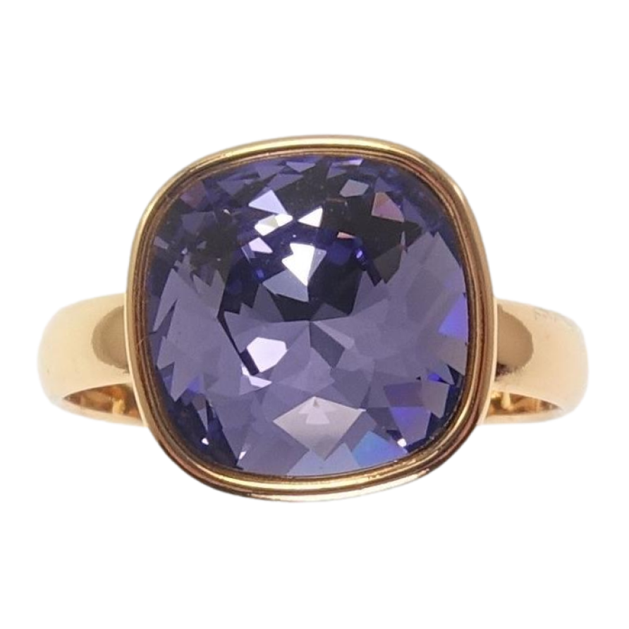 Кольцо Xuping цвет 18K с кр-ми Swarovski Кристалл Tanzanite 12х12мм фото №1 Кольцо Xuping цвет 18K с кр-ми Swarovski Кристалл Tanzanite 12х12мм фото №1