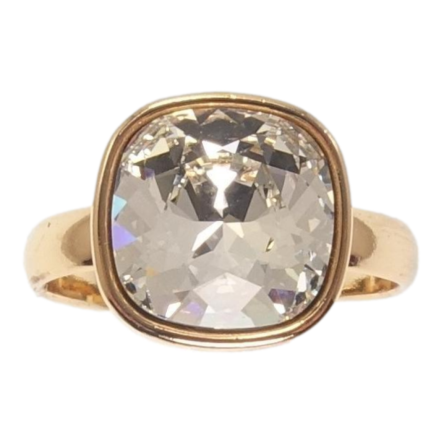 Каблучка Xuping колір 18K з кр-ми Swarovski Кристал Clear 12х12мм фото №1