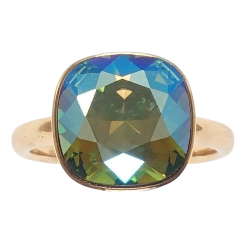 Кольцо Xuping цвет 18K с кр-ми Swarovski Кристалл Erinite Shimmer 13х13мм фото №1