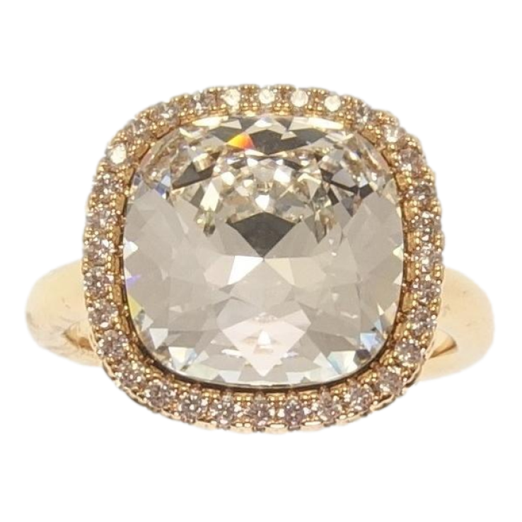 Кольцо Xuping цвет 18K с кр-ми Swarovski Кристалл Clear в обрамлении кристаллов 15х15мм фото №12