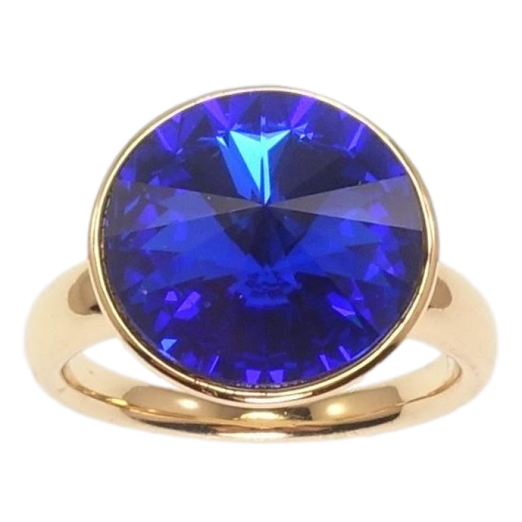 Кольцо Xuping цвет 18K с кр-ми Swarovski Кристалл Bermuda Blue ø 15мм фото №13