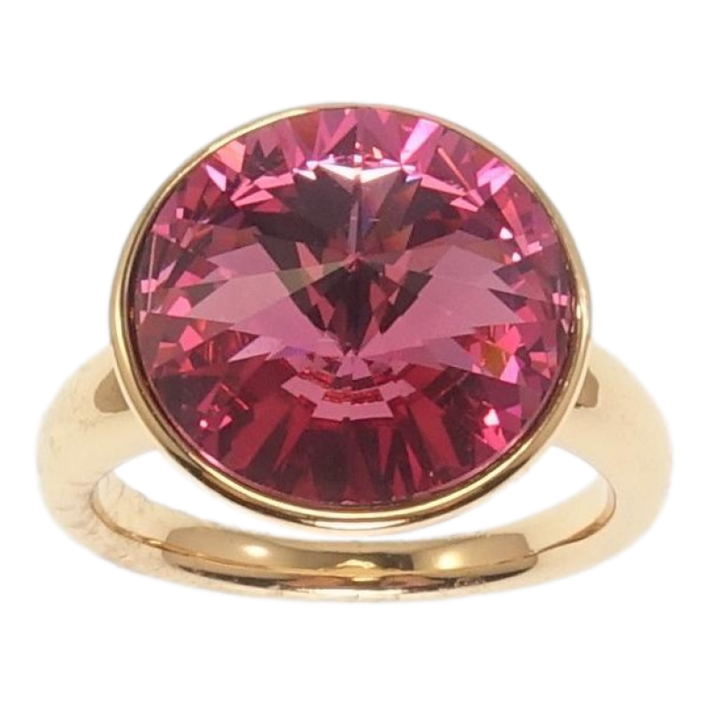 Каблучка Xuping колір 18K з кр-ми Swarovski Кристал Rose ø 15мм фото №1