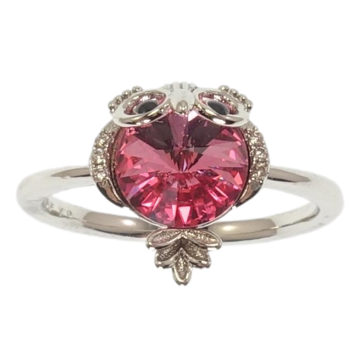 Кольцо Xuping цвет Родий с кристаллами Swarovski Сова с кристаллом Rose фото №25
