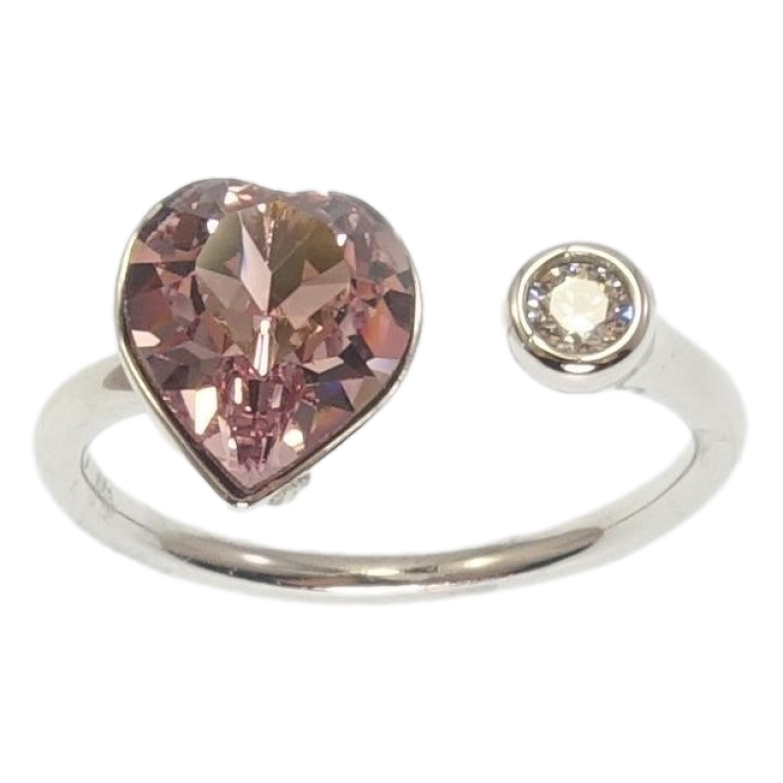 Кольцо Xuping цвет Родий с кристаллами Swarovski Кристальное сердце Vintage Rose с кристаллом фото №1