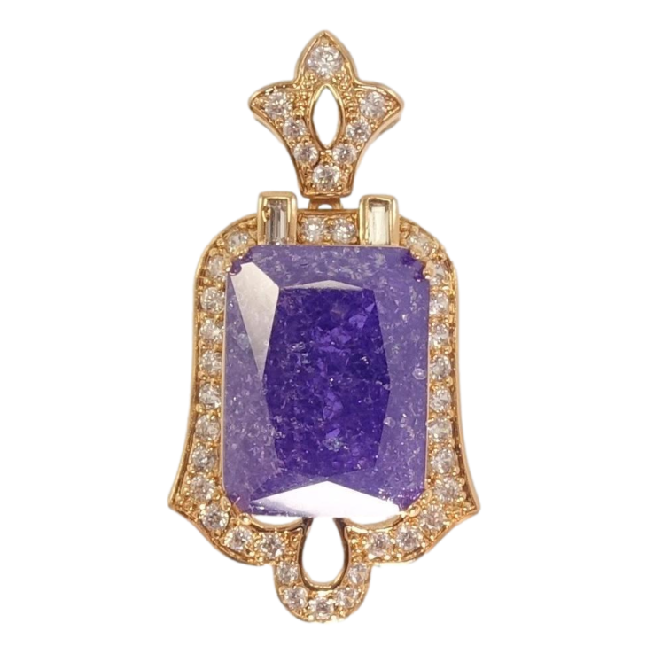 Кулон Xuping Позолота 18K Фиолетовый кристалл в декоративном обрамлении циркония фото №19