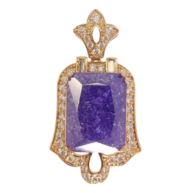 Кулон Xuping Позолота 18K Фиолетовый кристалл в декоративном обрамлении циркония фото №1