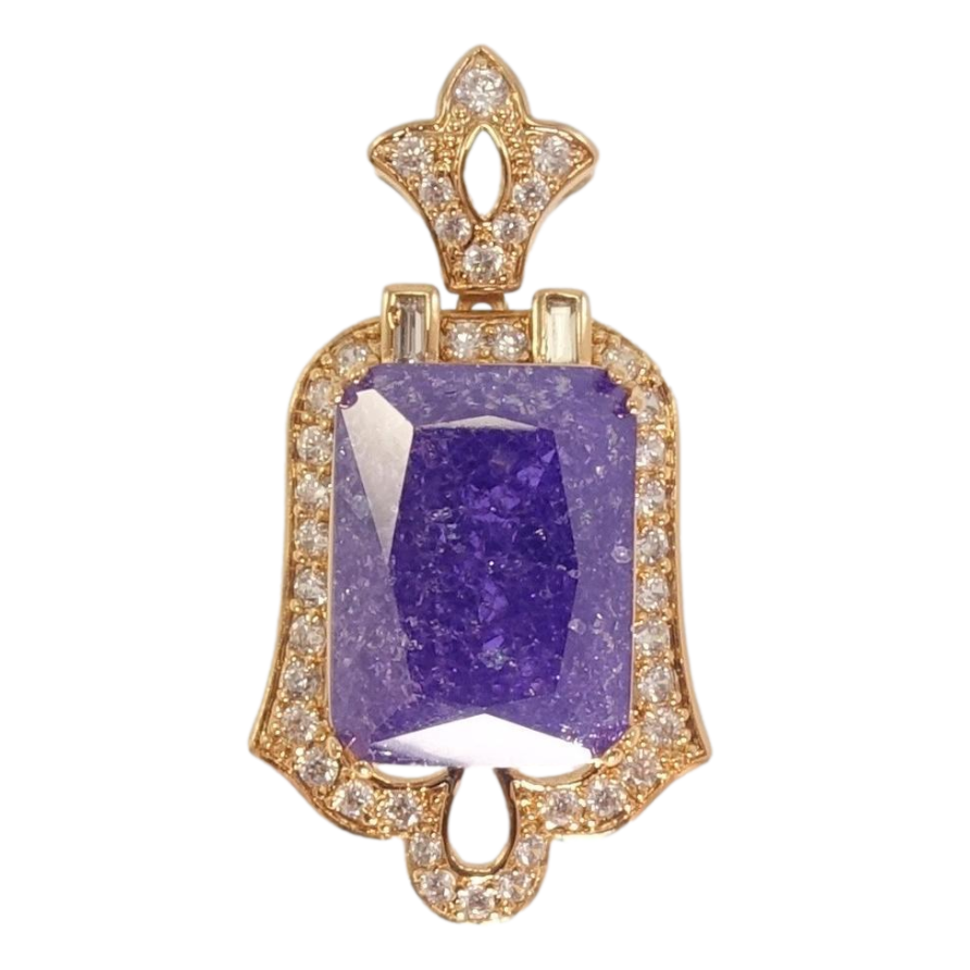 Кулон Xuping Позолота 18K Фиолетовый кристалл в декоративном обрамлении циркония фото №1