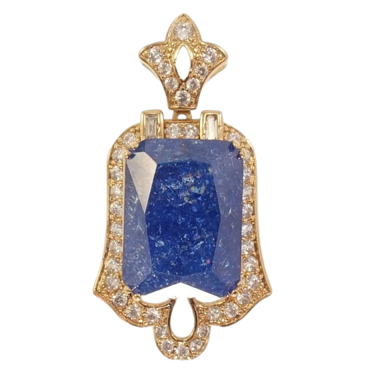 Кулон Xuping Позолота 18K Синий кристалл в декоративном обрамлении циркония фото №25
