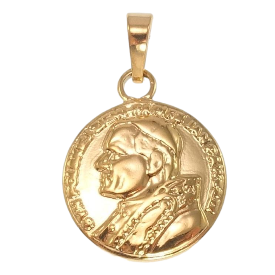 Кулон Xuping Позолота 18K Двусторонний Католический медальон с Иоанн Павел II и Максимилиан Кольбе фото №1