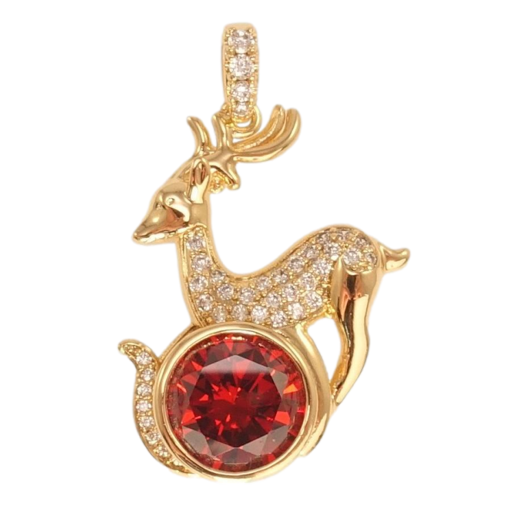 Кулон Xuping Позолота 18K Олень на красном кристалле фото №6