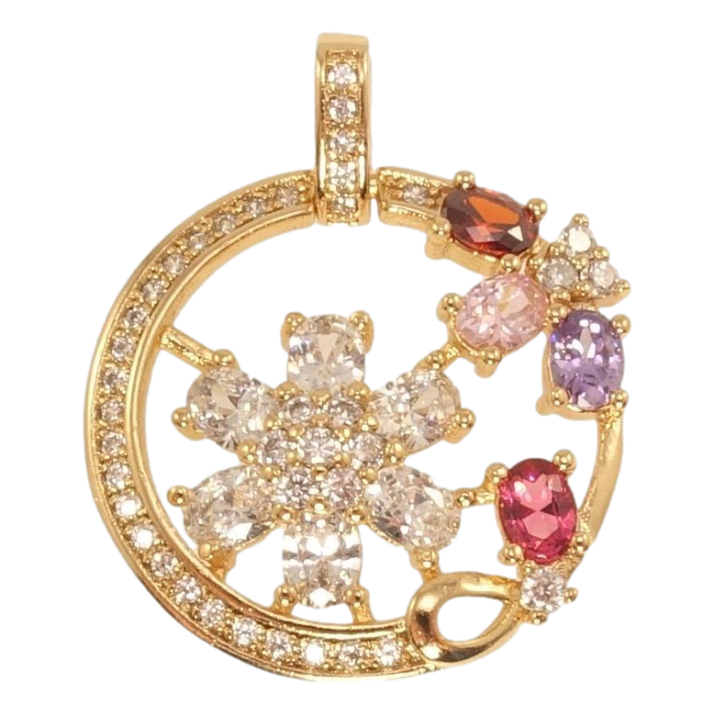 Кулон Xuping Позолота 18K Цветочный орнамент с цветным цирконием фото №1