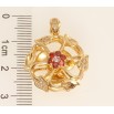 Кулон Xuping Позолота 18K Рослинний орнамент з червоним і білим цирконієм і лопатями, що крутяться фото №2