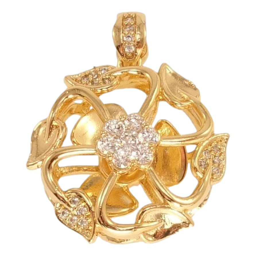 Кулон Xuping Позолота 18K Рослинний орнамент з цирконієм і лопатями, що крутяться фото №1