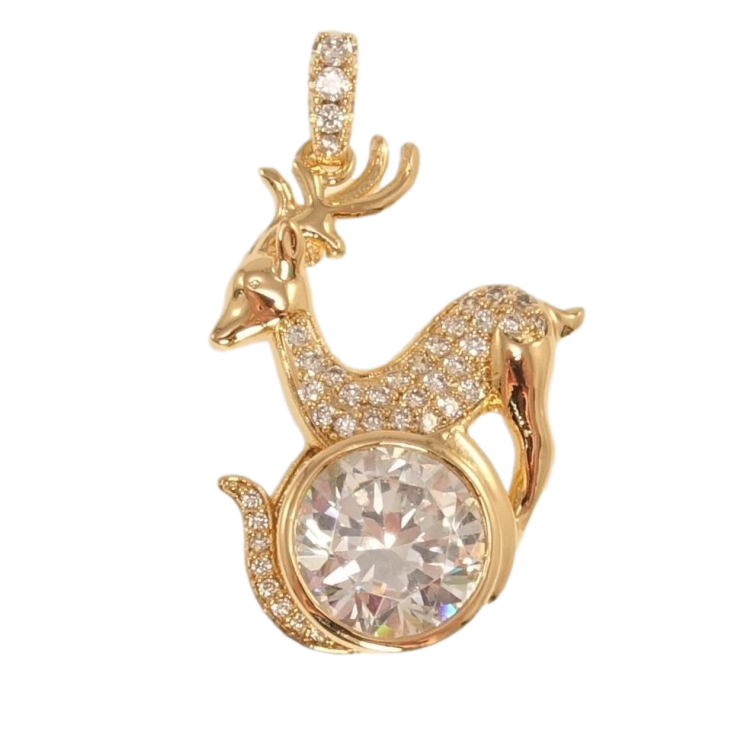 Кулон Xuping Позолота 18K Олень с кристаллом фото №5
