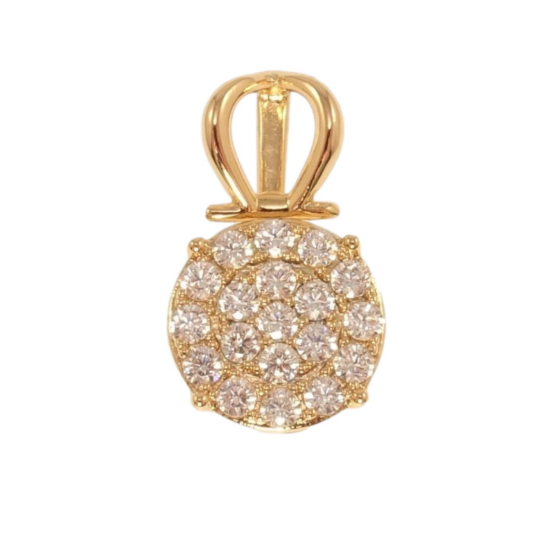 Кулон Xuping Позолота 18K Круг инкрустация цирконием с декоративной петелькой фото №1