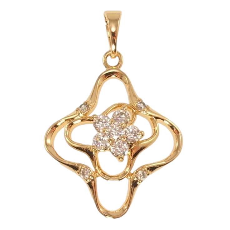 Кулон Xuping Позолота 18K Фігурна підвіска з кристальною квіточкою фото №25