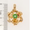Кулон Xuping Позолота 18K Пропелер з цирконієм та зеленими фіанітами фото №3