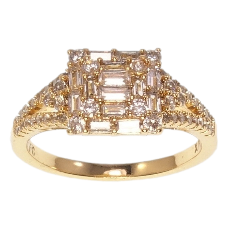 Кольцо Xuping Позолота 18K Инкрустация цирконием фото №10