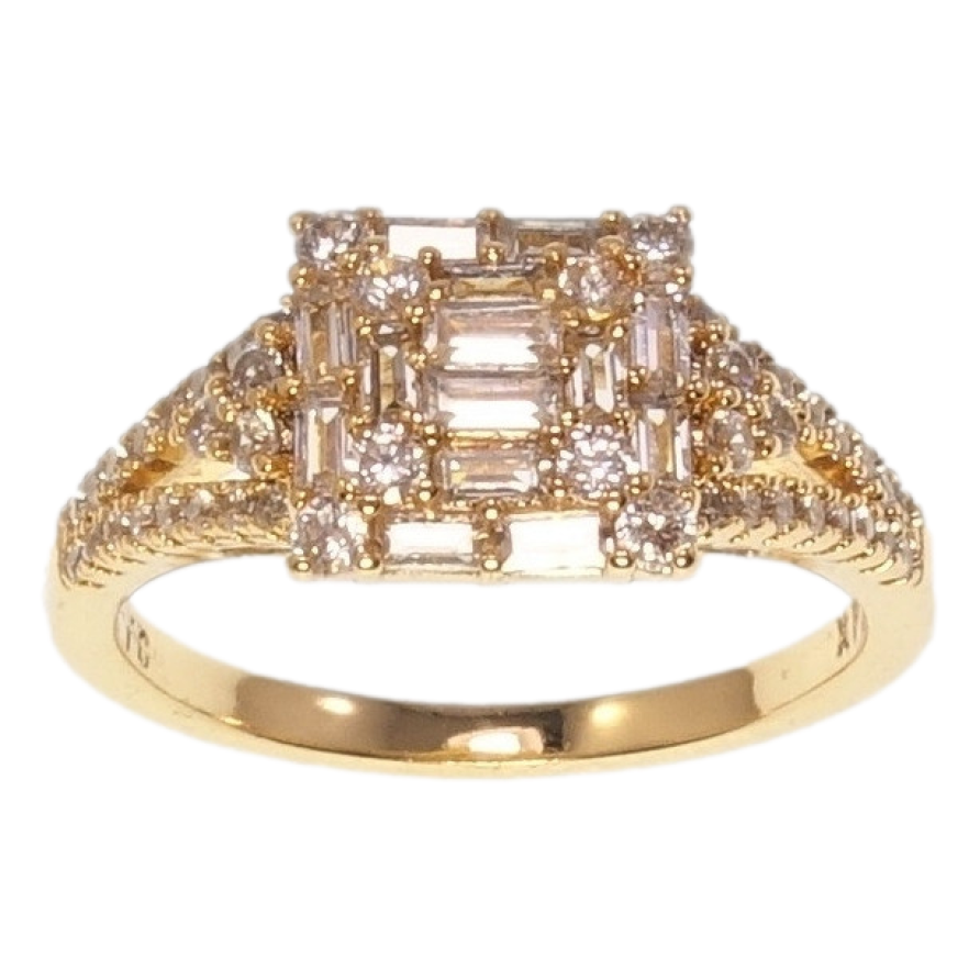 Кольцо Xuping Позолота 18K Инкрустация цирконием фото №1