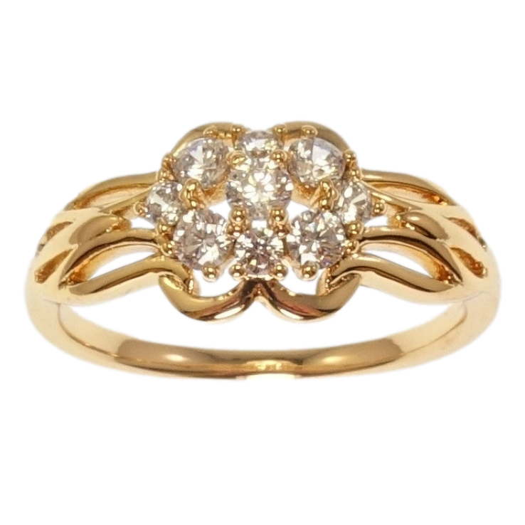 Кольцо Xuping Позолота 18K Кристальный цветок фото №2