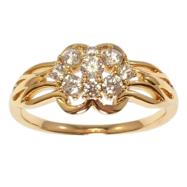 Каблучка Xuping Позолота 18K Кришталева квітка фото №1