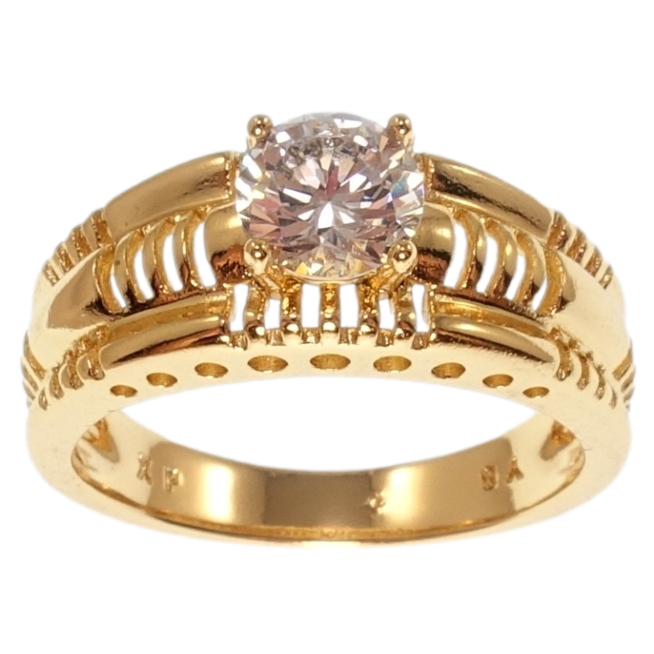 Кольцо Xuping Позолота 18K Резной орнамент с кристальной вставкой фото №25