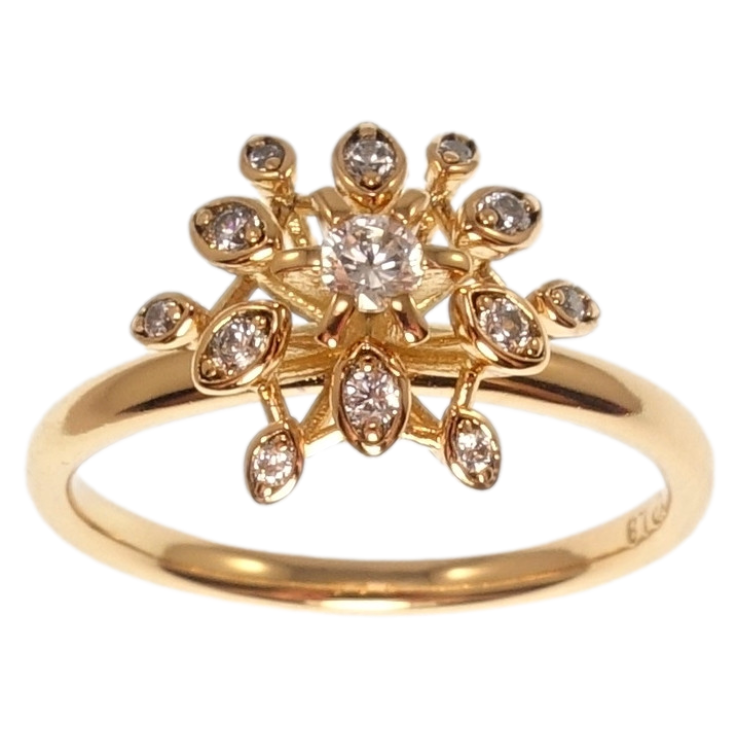 Кольцо Xuping Позолота 18K Снежинка фото №15