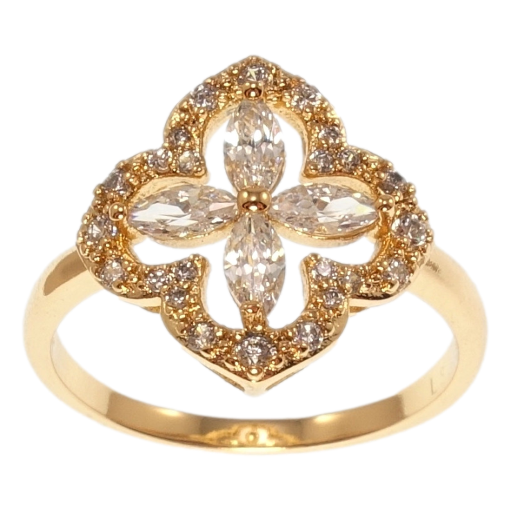 Кольцо Xuping Позолота 18K Кристальный цветок инкрустация цирконием фото №18