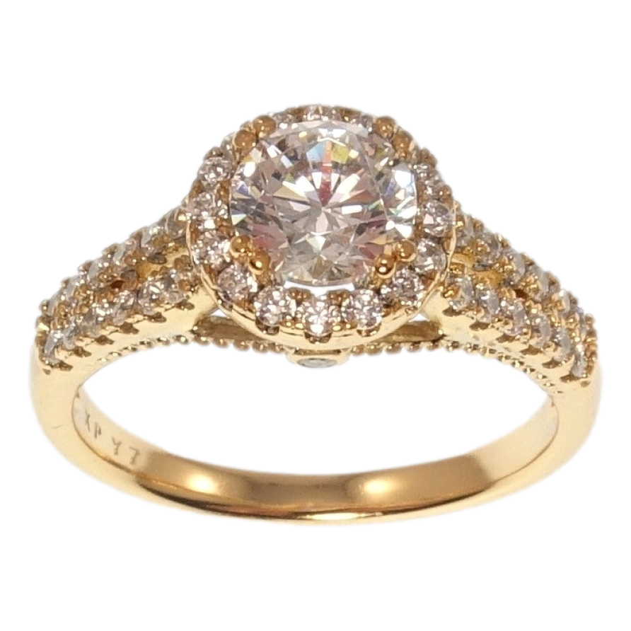 Кольцо Xuping Позолота 18K Роскошный блеск кристаллов фото №1