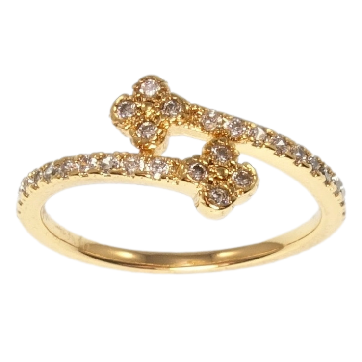 Кольцо Xuping Позолота 18K Два цветочка фото №25