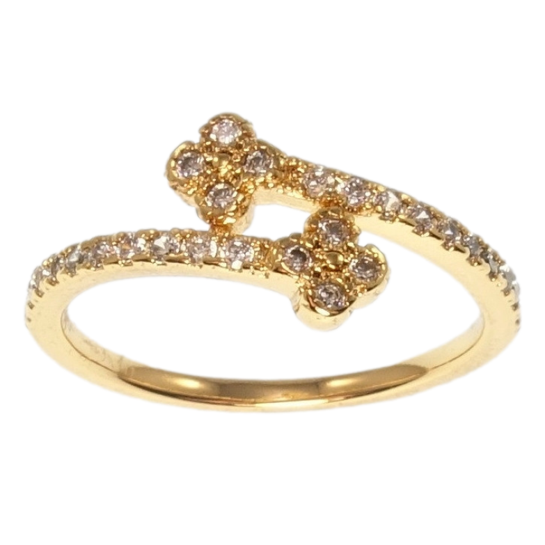 Каблучка Xuping Позолота 18K Дві квіточки фото №1