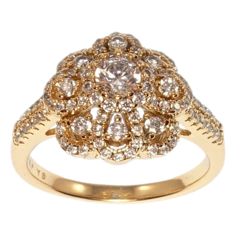 Каблучка Xuping Позолота 18K Розкішна квітка фото №1