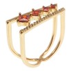 Кольцо Xuping Позолота 18K Модерн с красными кристаллами и дорожкой циркония фото №2