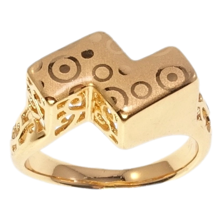 Кольцо Xuping Позолота 18K Высокий Зигзаг Ажурные Грани узор напылением фото №25