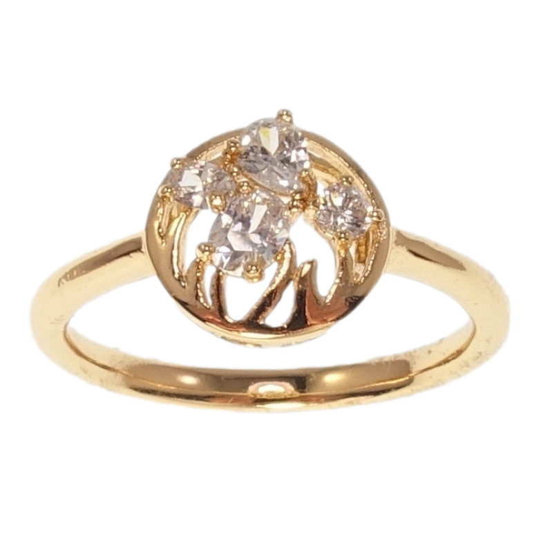 Каблучка Xuping Позолота 18K Коло Декоративний Візерунок з Кристалами фото №1