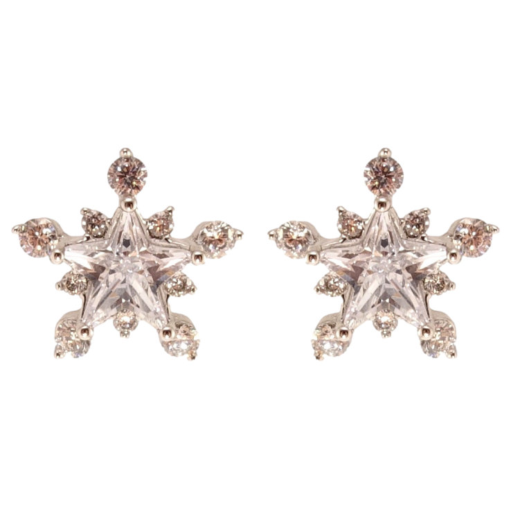Сережки Xuping Родій пусети Кристальні сніжинки фото №12
