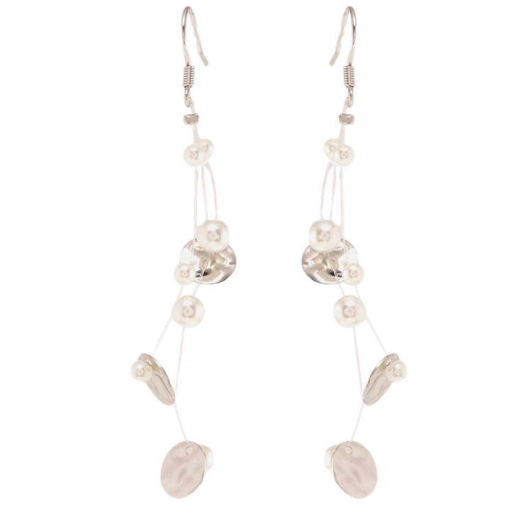 Сережки Xuping QQMM Родій французький замок Перлини та кола на волосіні фото №17