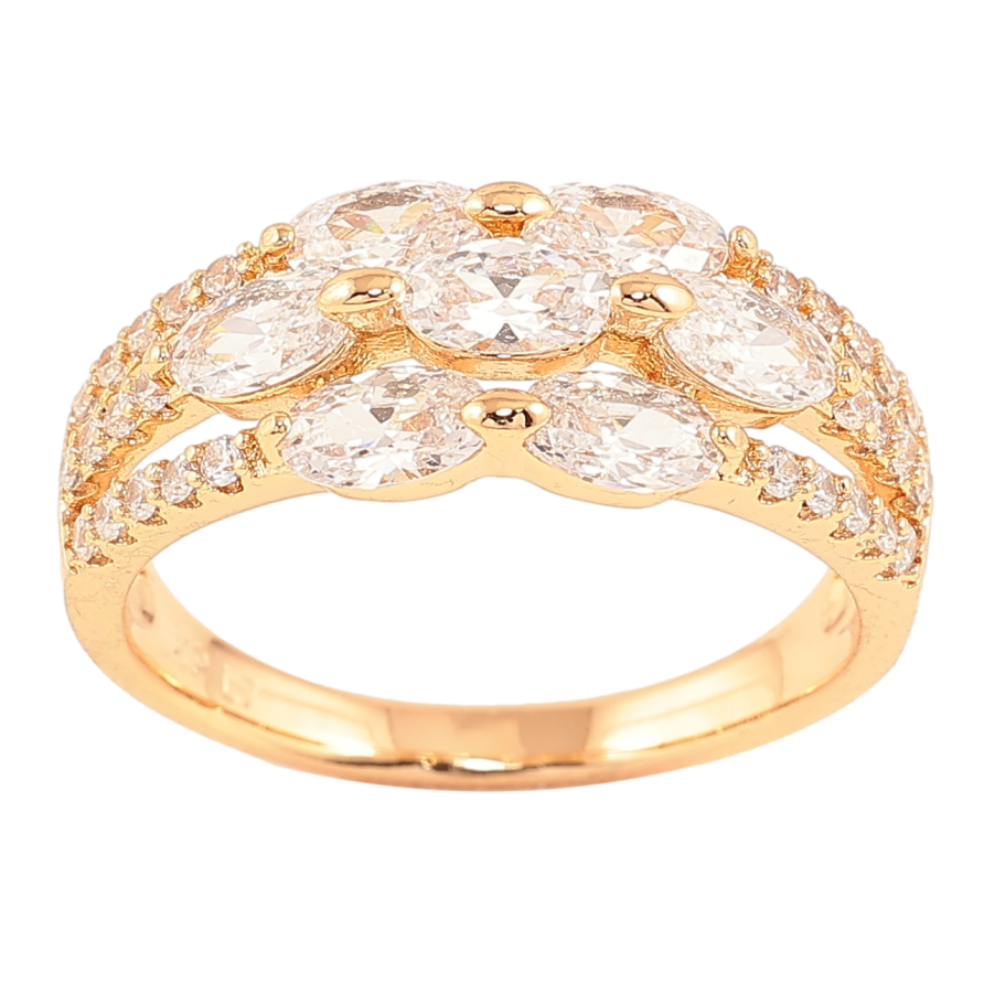 Кольцо Xuping Позолота 18K Инкрустация цирконием фото №1