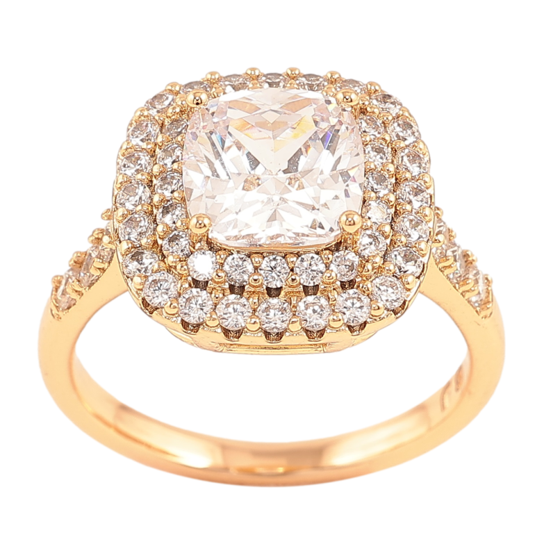 Каблучка Xuping Позолота 18K «Фіаніт з інкрустацією цирконієм» фото №3